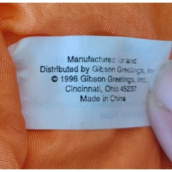 Vintage Gibson Greetings Halloween Pumpkin Nylon Jack-O-Lantern Toy Plush 1996 - Picture 4 of 6